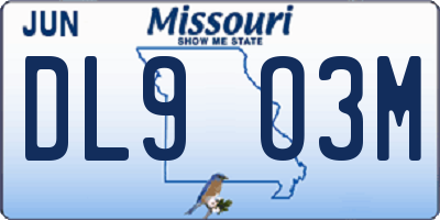 MO license plate DL9O3M