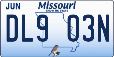MO license plate DL9O3N