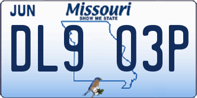 MO license plate DL9O3P