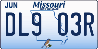 MO license plate DL9O3R