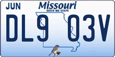 MO license plate DL9O3V