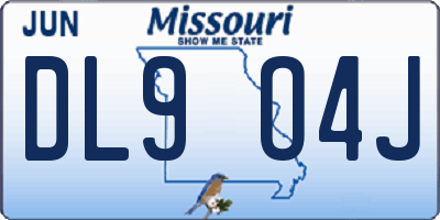 MO license plate DL9O4J
