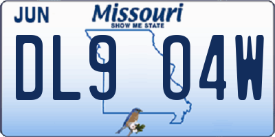 MO license plate DL9O4W