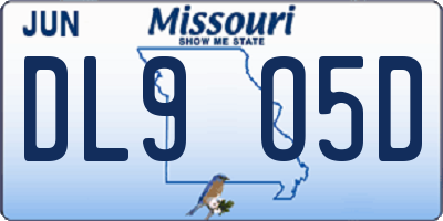 MO license plate DL9O5D