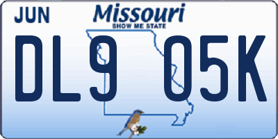 MO license plate DL9O5K