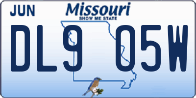MO license plate DL9O5W