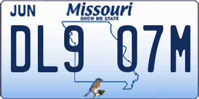 MO license plate DL9O7M