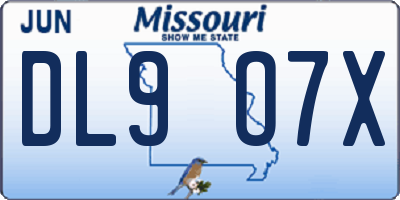 MO license plate DL9O7X