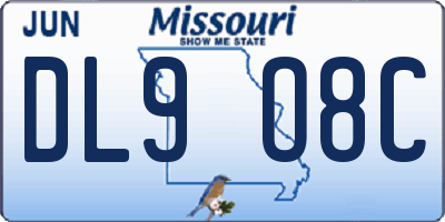 MO license plate DL9O8C