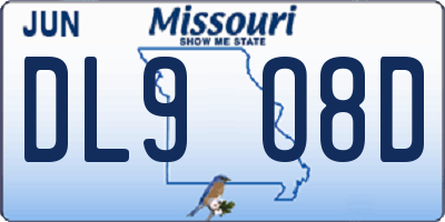 MO license plate DL9O8D
