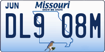 MO license plate DL9O8M