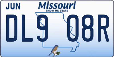MO license plate DL9O8R