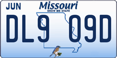 MO license plate DL9O9D