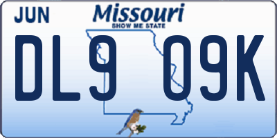 MO license plate DL9O9K