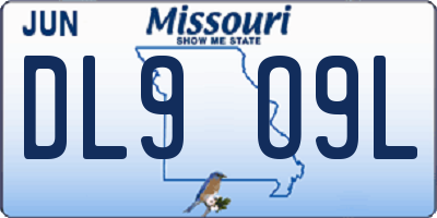 MO license plate DL9O9L