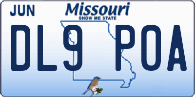 MO license plate DL9P0A