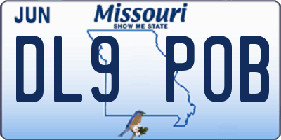 MO license plate DL9P0B