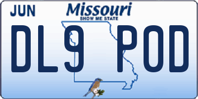 MO license plate DL9P0D