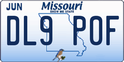 MO license plate DL9P0F