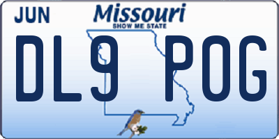 MO license plate DL9P0G