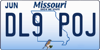 MO license plate DL9P0J