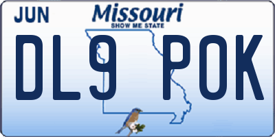 MO license plate DL9P0K
