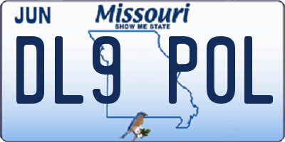 MO license plate DL9P0L