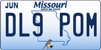MO license plate DL9P0M