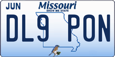 MO license plate DL9P0N