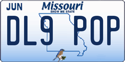 MO license plate DL9P0P