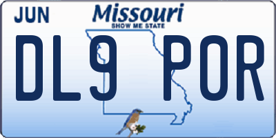 MO license plate DL9P0R