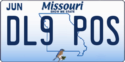 MO license plate DL9P0S