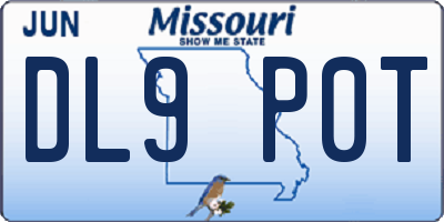 MO license plate DL9P0T