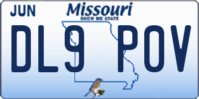 MO license plate DL9P0V