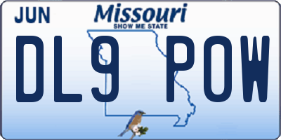 MO license plate DL9P0W