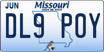 MO license plate DL9P0Y