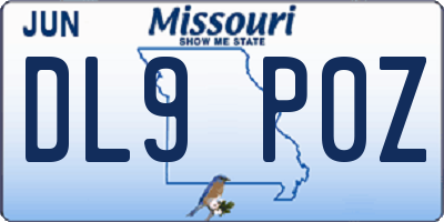 MO license plate DL9P0Z