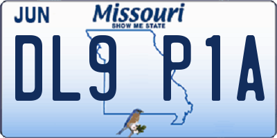 MO license plate DL9P1A