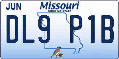 MO license plate DL9P1B