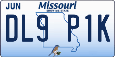 MO license plate DL9P1K