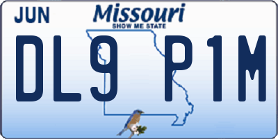 MO license plate DL9P1M