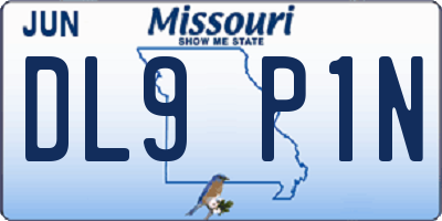 MO license plate DL9P1N