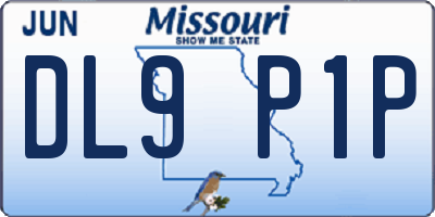 MO license plate DL9P1P