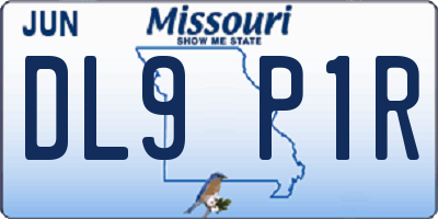 MO license plate DL9P1R