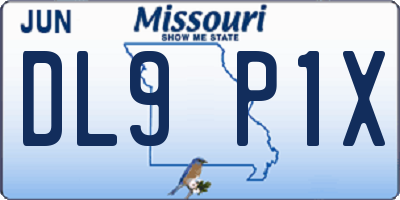 MO license plate DL9P1X