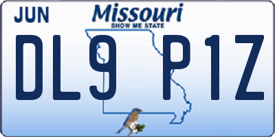 MO license plate DL9P1Z