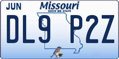 MO license plate DL9P2Z