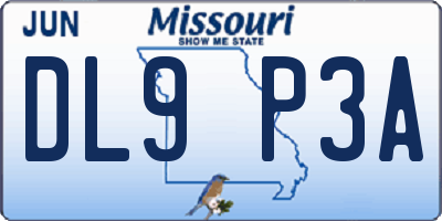MO license plate DL9P3A