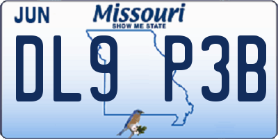 MO license plate DL9P3B