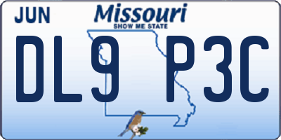 MO license plate DL9P3C